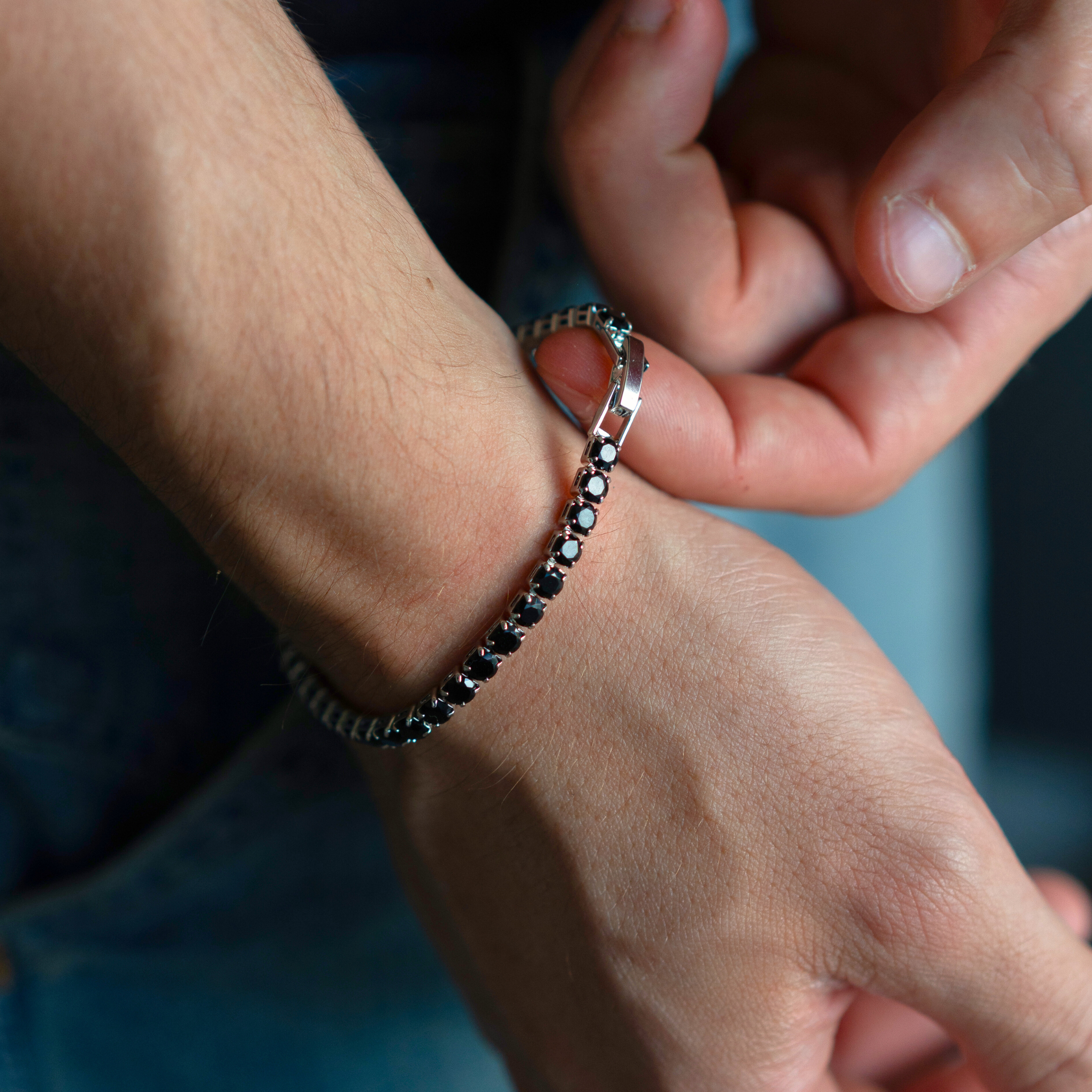 4MM - OBSIDIAN TENNIS BRACELET