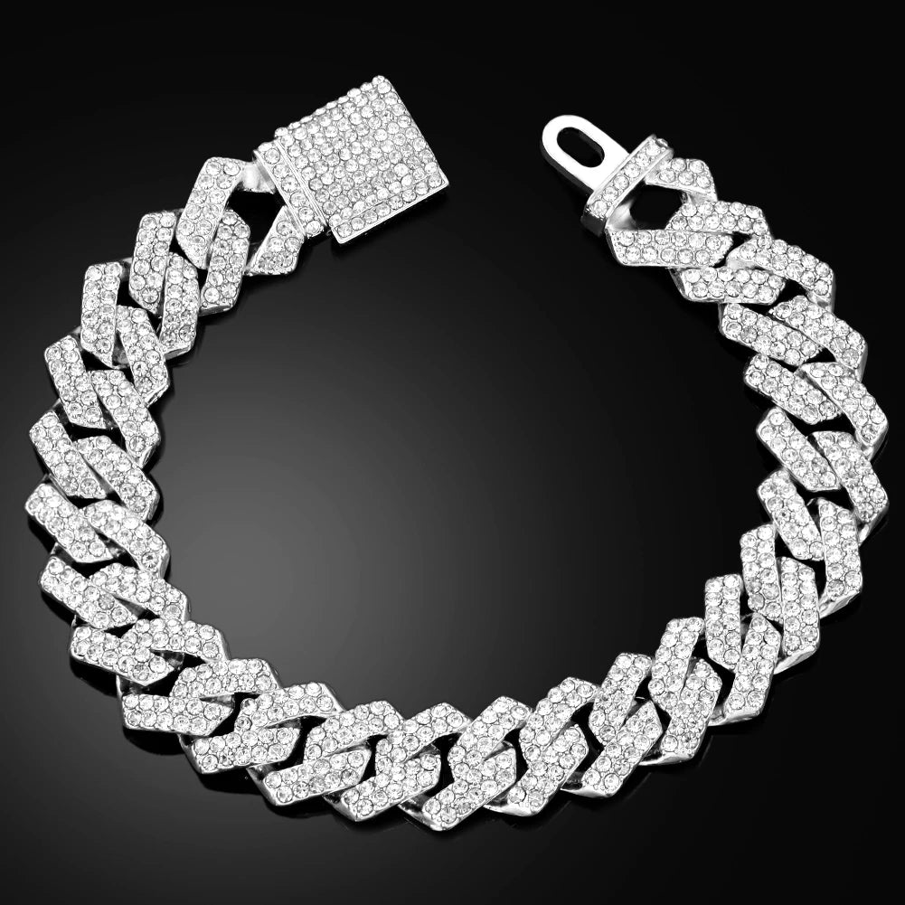 14MM - CUBAN SIDE BRACELET SILVER